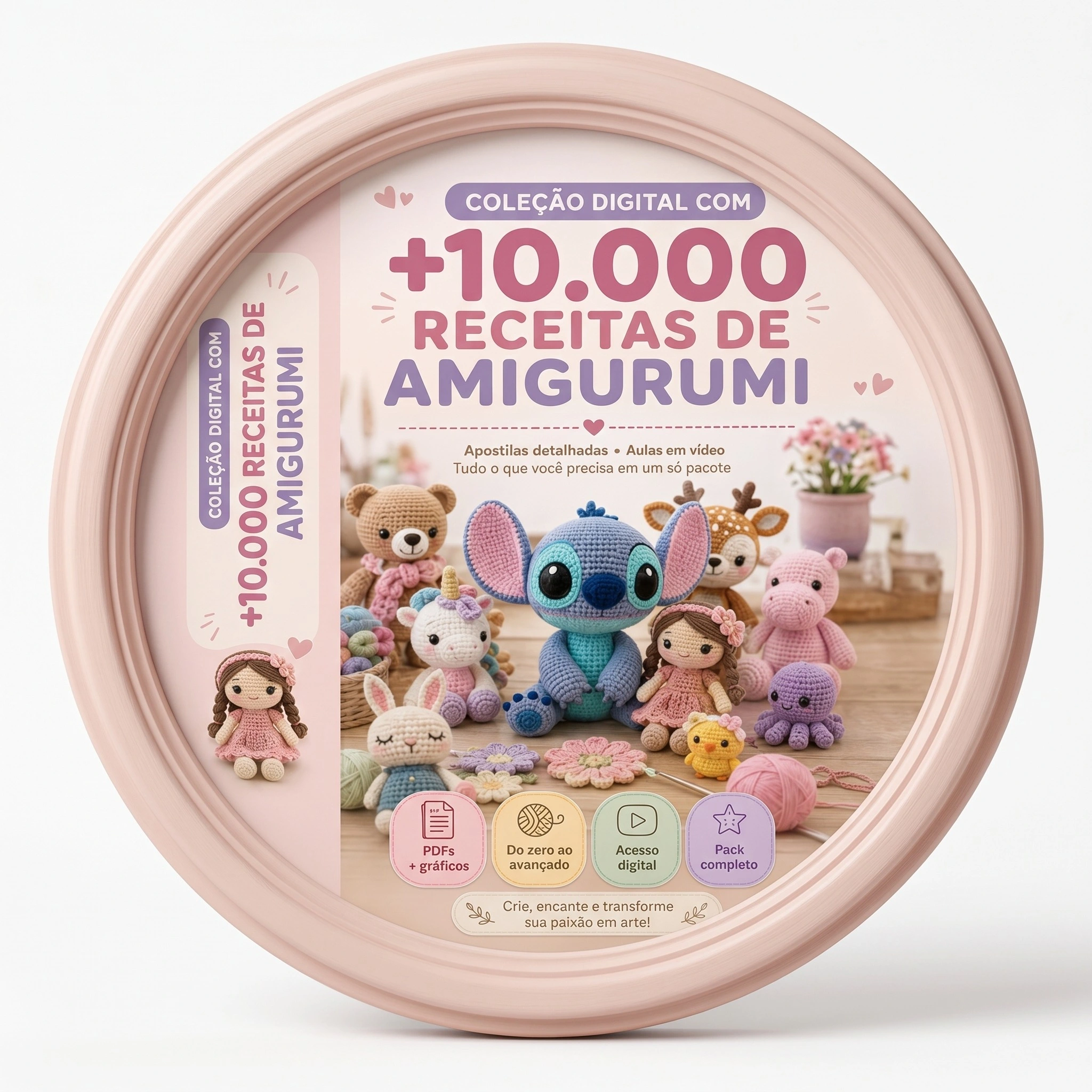Capa ilustrativa do pack premium de amigurumi